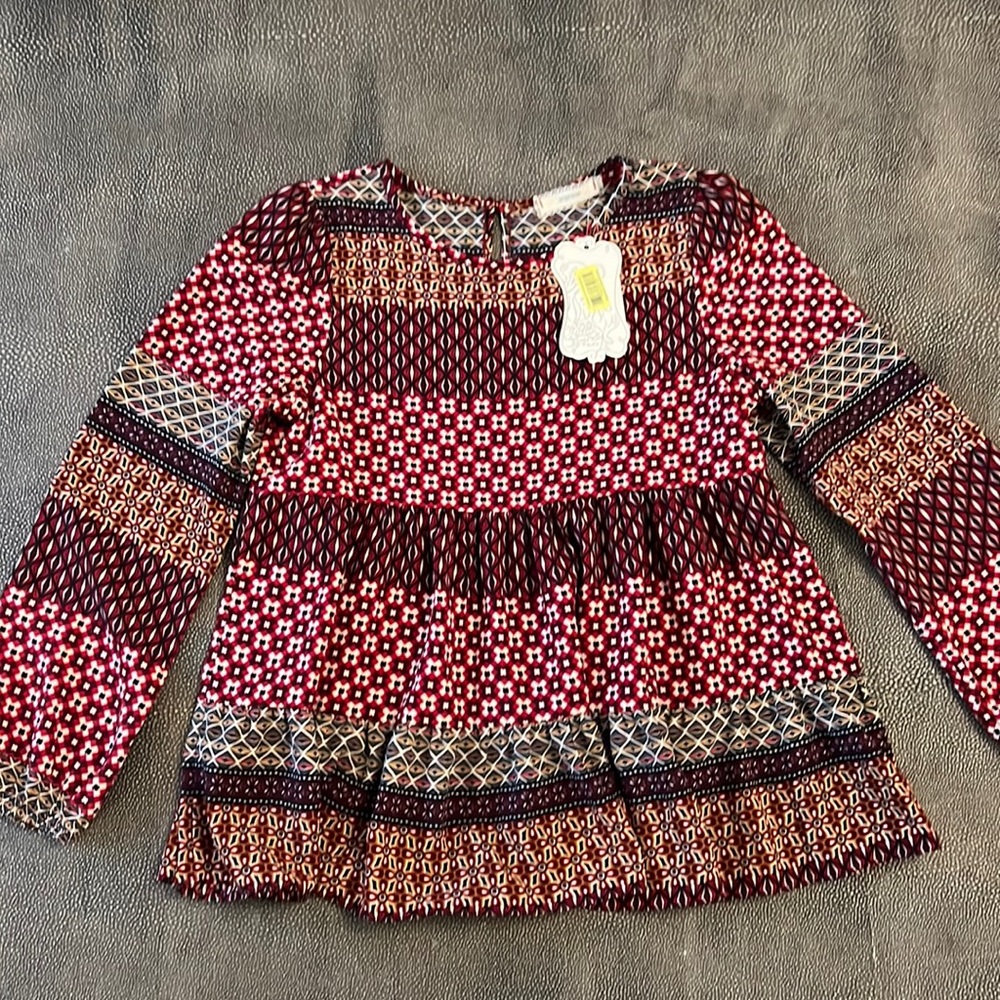 Dillards Soprano bohemian floral multicolor patch top girl size medium